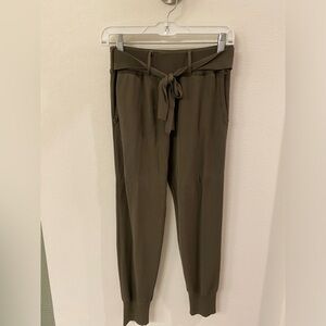 Zara Navy Tie-Waist Joggers